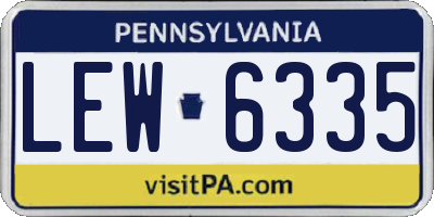PA license plate LEW6335