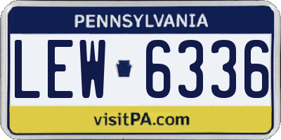 PA license plate LEW6336