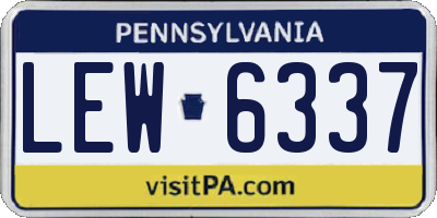 PA license plate LEW6337