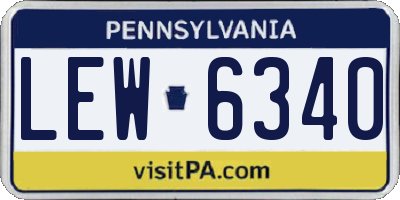 PA license plate LEW6340