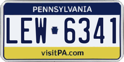 PA license plate LEW6341