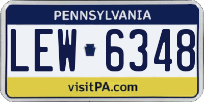 PA license plate LEW6348