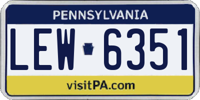 PA license plate LEW6351
