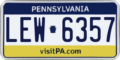 PA license plate LEW6357