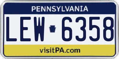 PA license plate LEW6358