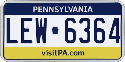 PA license plate LEW6364