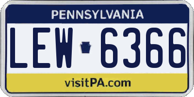 PA license plate LEW6366