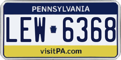 PA license plate LEW6368