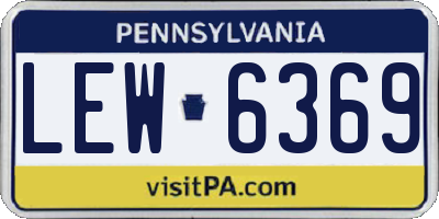 PA license plate LEW6369