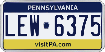 PA license plate LEW6375
