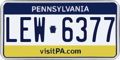 PA license plate LEW6377