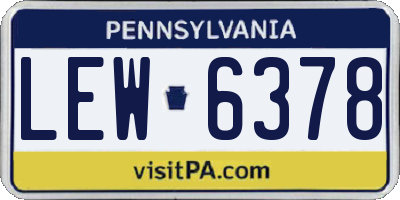PA license plate LEW6378