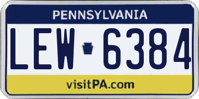PA license plate LEW6384