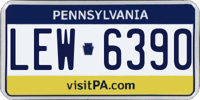 PA license plate LEW6390
