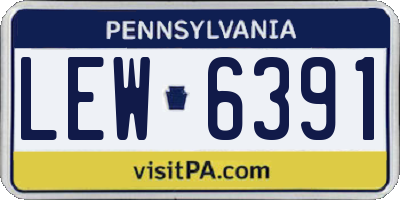 PA license plate LEW6391