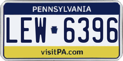 PA license plate LEW6396