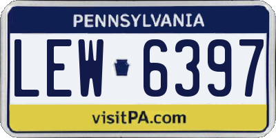 PA license plate LEW6397