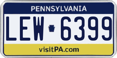 PA license plate LEW6399