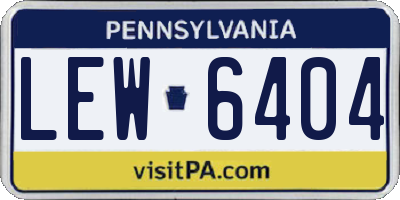PA license plate LEW6404