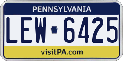 PA license plate LEW6425