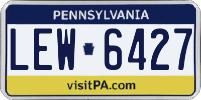 PA license plate LEW6427