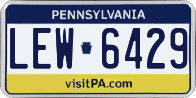 PA license plate LEW6429