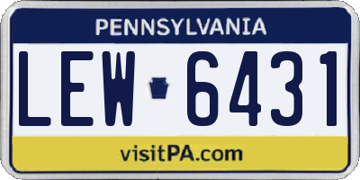 PA license plate LEW6431