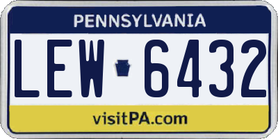 PA license plate LEW6432