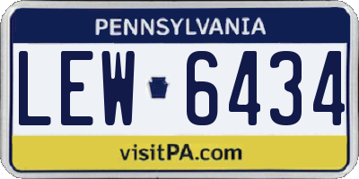 PA license plate LEW6434