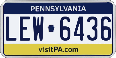 PA license plate LEW6436