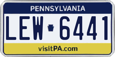 PA license plate LEW6441