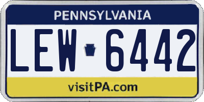 PA license plate LEW6442