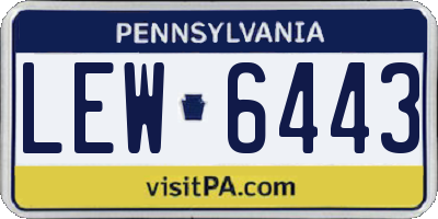 PA license plate LEW6443