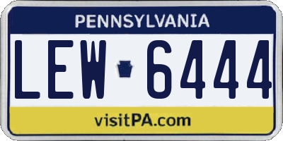 PA license plate LEW6444