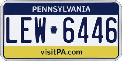 PA license plate LEW6446