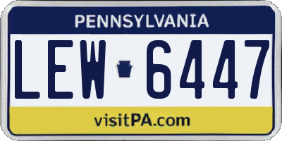 PA license plate LEW6447