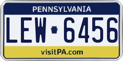 PA license plate LEW6456
