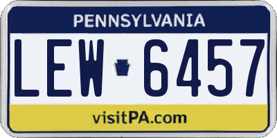 PA license plate LEW6457