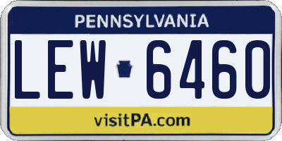 PA license plate LEW6460