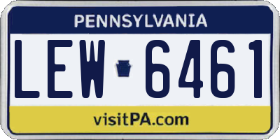 PA license plate LEW6461