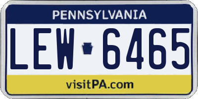 PA license plate LEW6465