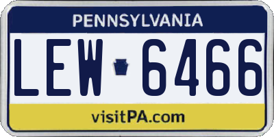 PA license plate LEW6466