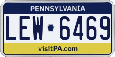 PA license plate LEW6469
