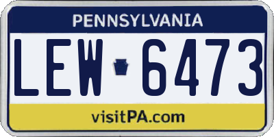PA license plate LEW6473