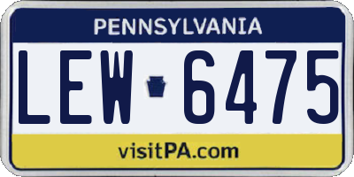 PA license plate LEW6475