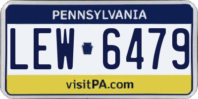 PA license plate LEW6479