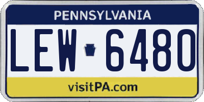 PA license plate LEW6480