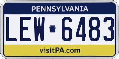 PA license plate LEW6483