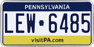 PA license plate LEW6485