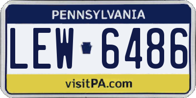 PA license plate LEW6486